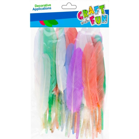 Art & Craft si Artizanat - Accesorii creatie - pene, diverse culori, 10-12cm, set 50 buc, Craft with Fun, 501478