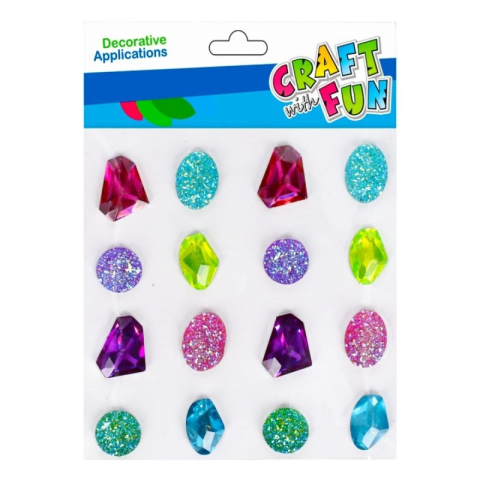 Art & Craft si Artizanat - Accesorii creatie - pietre pretioase, diverse culori, Craft with Fun, 501437, set 16 buc