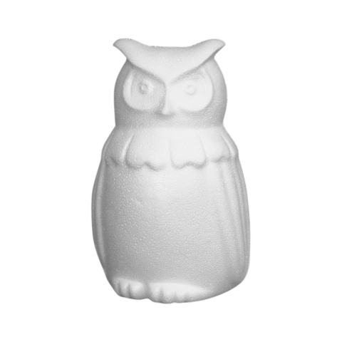 Art & Craft si Artizanat - Accesorii creatie - polistiren HD - bufnita, alb, 11x15x9.5cm, Colorarte