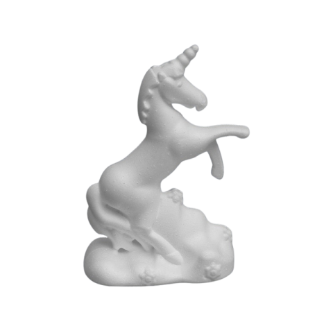 Figurine de pictat, Ipsos, Lemn, Polistiren - Accesorii creatie - polistiren HD - unicorn, alb, 12x18x7cm, Colorarte