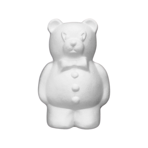 Figurine de pictat, Ipsos, Lemn, Polistiren - Accesorii creatie - polistiren HD - urs, alb, 16x26x12.5cm, Colorarte