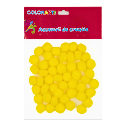 Accesorii creatie - Pom Pom, galben, 10mm, set 50 buc, Colorarte, MY23 [1]