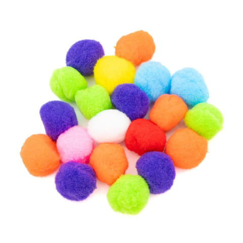 Art & Craft si Artizanat - Accesorii creatie - Pom Pom textil, diverse culori, 10mm, set 60 buc, Colorarte
