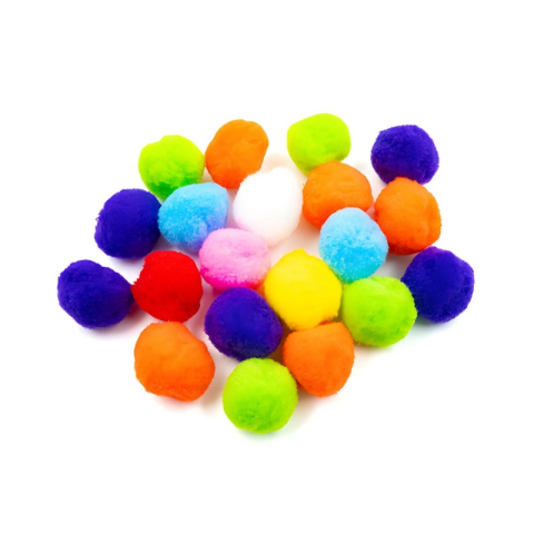 Art & Craft si Artizanat - Accesorii creatie - Pom Pom textil, diverse culori, 30mm, VRAC, set 200 buc, Colorarte