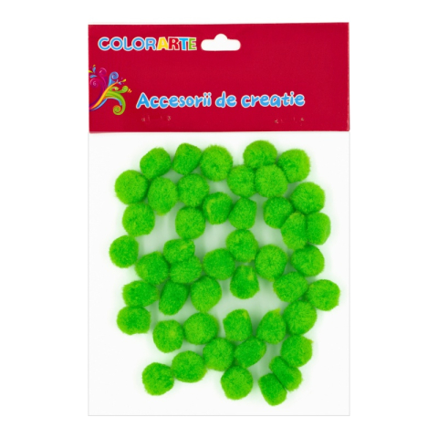 Accesorii creatie - Pom Pom, verde deschis, 10mm, set 50 buc, Colorarte, MY22 [1]