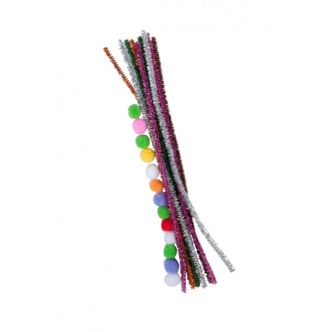 Accesorii creatie - sarma plusata, 18mm, cu Pom Pom, set 25 buc, Colorarte [1]