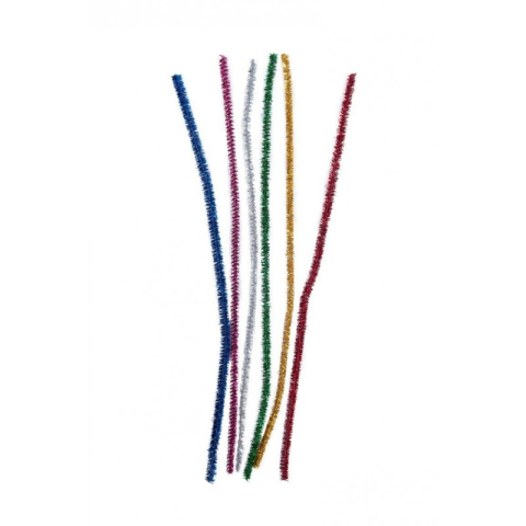 Accesorii creatie - sarma plusata, argintiu, cu sclipici, set 25 buc, Colorarte [1]