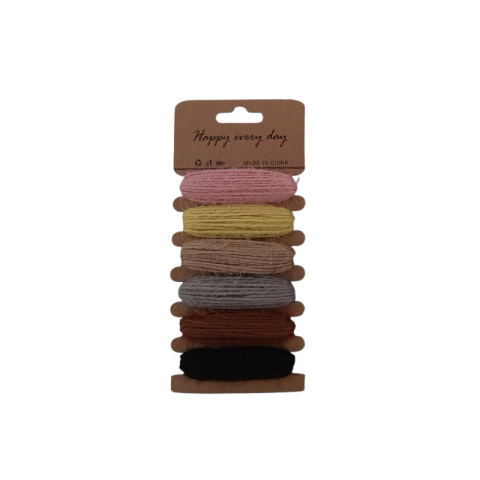 Art & Craft si Artizanat - Accesorii creatie - sfoara canepa, 5m x 6 culori, Colorarte