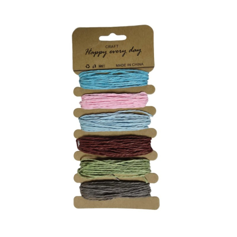 Art & Craft si Artizanat - Accesorii creatie - sfoara hartie, 5m x 6 culori, Colorarte, diverse culori