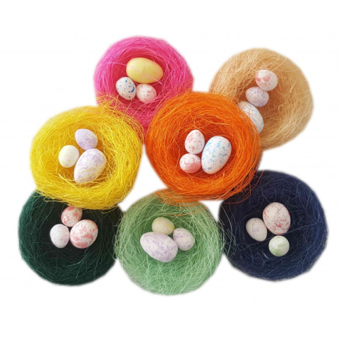 Accesorii Craft - Accesorii creatie - sisal, cuib, cu 2 oua, Colorarte