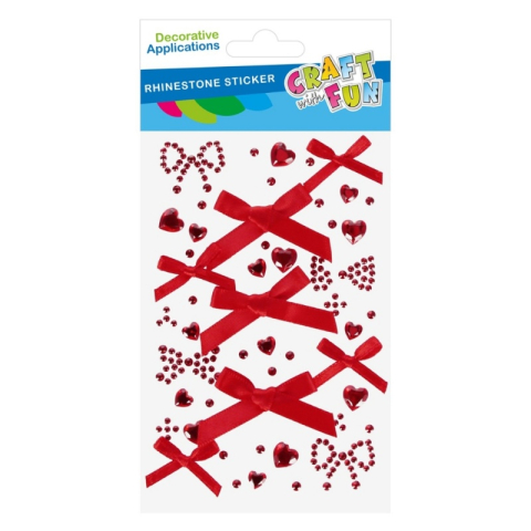 Art & Craft si Artizanat - Accesorii creatie - stickere autoadezive - inimioare si fundite, 9x17 cm, Craft with Fun 567264