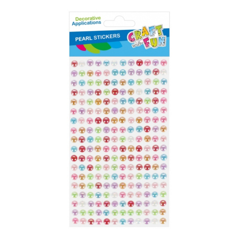 Art & Craft si Artizanat - Accesorii creatie - stickere autoadezive - perle diverse culori, 6mm, set 216 buc, Craft with Fun 545876