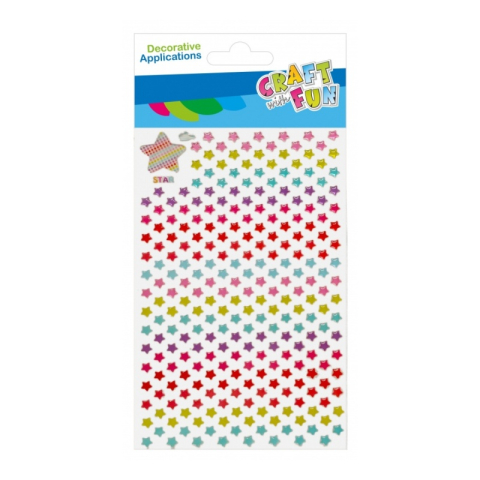 Art & Craft si Artizanat - Accesorii creatie - stickere autoadezive - stelute diverse culori, set 261 buc, Craft with Fun 532009