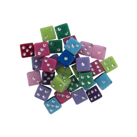 Accesorii Craft - Accesorii creatie - zaruri plastic, diverse culori, set 30 buc, Colorarte