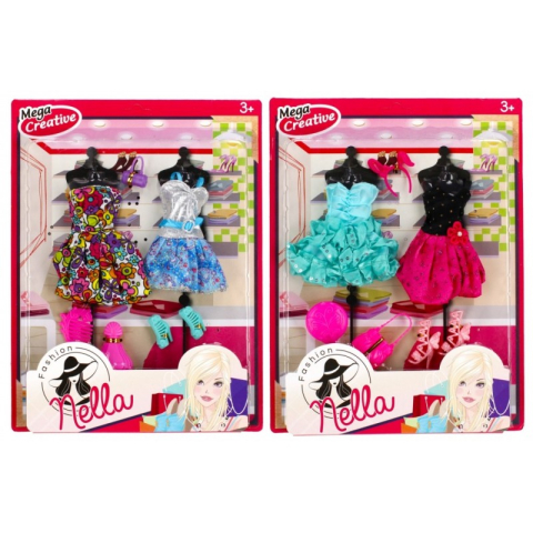 Jucării și Jocuri pentru copii - Accesorii papusi - Nella - rochite fashion si accesorii, 29cm, diverse modele, 3+ ani, MegaCreative, 435870