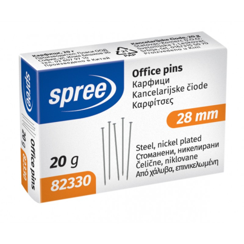 Birotică și Papetărie - Ace cu gamalie Spree 28mm lungime 20gr /folie