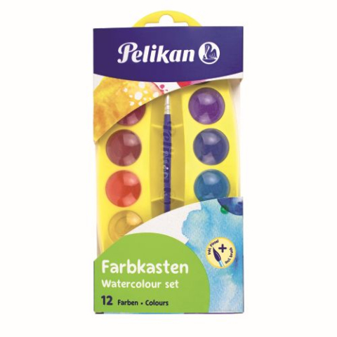 Art & Craft si Artizanat - Acuarela 12 culori Pelikan Junior + pensula
