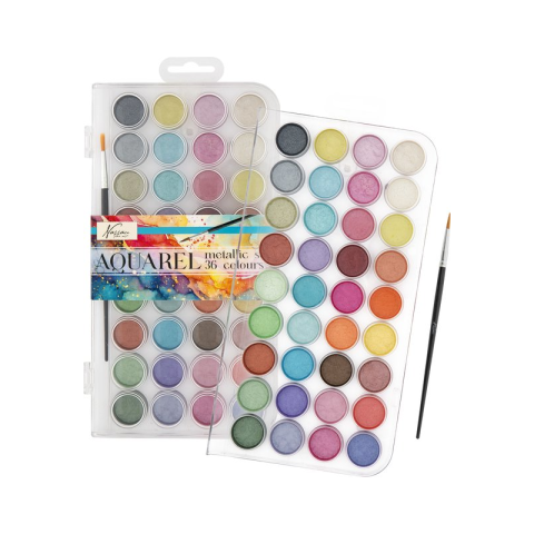 Art & Craft si Artizanat - Acuarela 36 culori Metalice  Grafix  