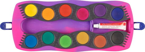 Acuarele 12 culori connector unicorni 2025 faber-castell [1]