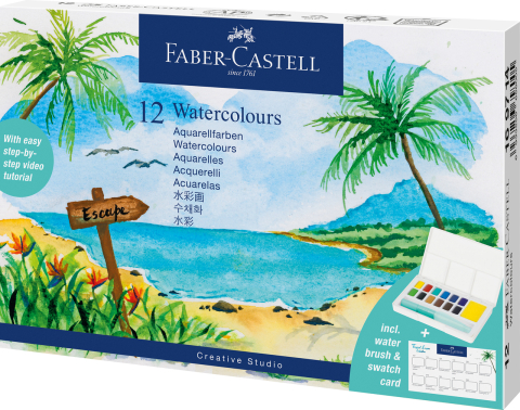 Art & Craft si Artizanat - Acuarele 12 culori tropical creative studio faber-castell