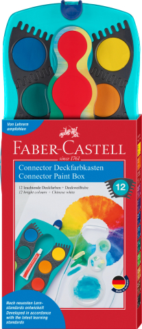 Acuarele 12 culori turcoaz connector faber-castell