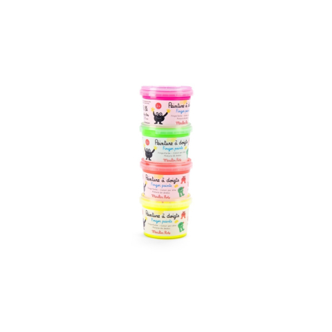 Acuarele 4 culori neon pentru pictat cu mana, Moulin Roty , varsta 1 - 3 ani [3]