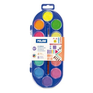 Art & Craft si Artizanat - Acuarele 8 metal + 4 fluo culori milan 0531512