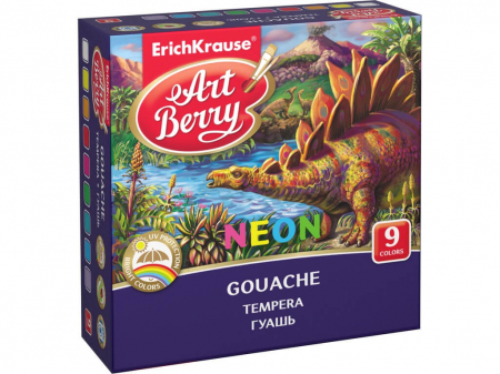 Guașe ArtBerry Neon cu protecție UV și rezistență la lumina solară.