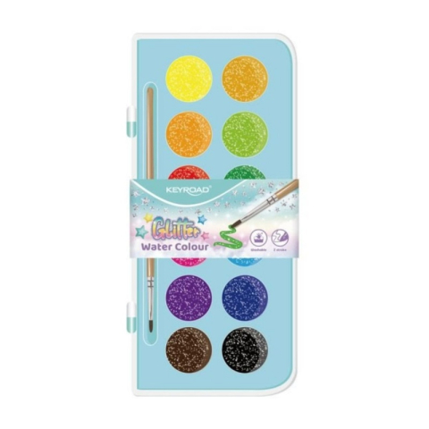 Art & Craft si Artizanat - Acuarele Keyroad, cu pensula, 12 culori, 28mm, KR972743