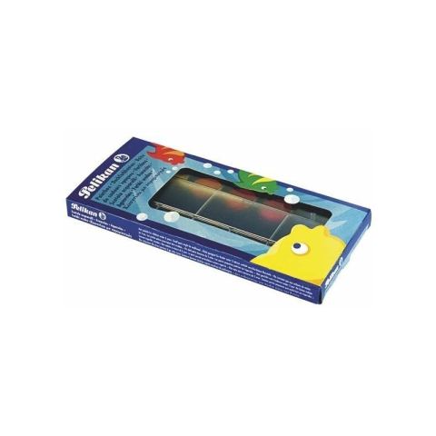 Rechizite Școlare - Acuarele Pelikan, cu pensula, 12 culori, + 1 tub alb de zinc, 721258