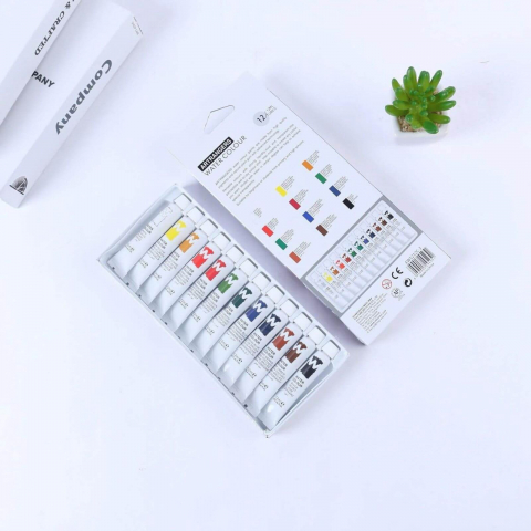 Acuarele tempera Colorarte, 12 culori x 6 ml, cu pensula – pictura scoala si hobby [3]