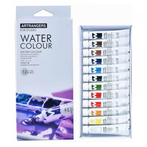 Acuarele tempera Colorarte, 12 culori x 6 ml, cu pensula – pictura scoala si hobby [2]