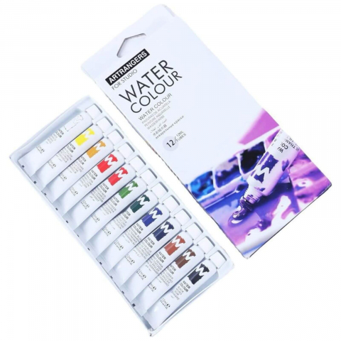 Rechizite Școlare - Acuarele tempera Colorarte, 12 culori x 6 ml, cu pensula – pictura scoala si hobby