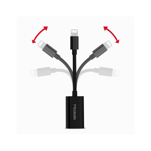 Adaptor Lightning la Dual Port Lightning Mcdodo Cablu Black [7]