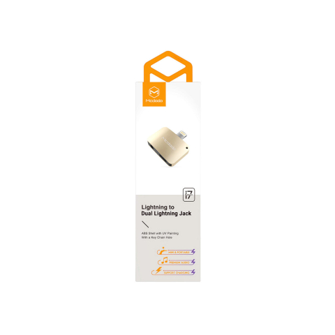 Adaptor Lightning la Dual Port Lightning Mcdodo Compact Gold [3]