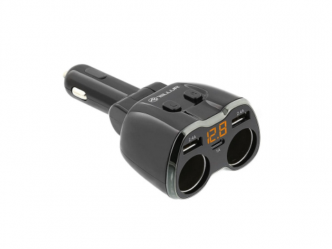 Adaptor splitter Tellur 2 prize brichetă auto, 2 x USB, Type-C, negru [2]