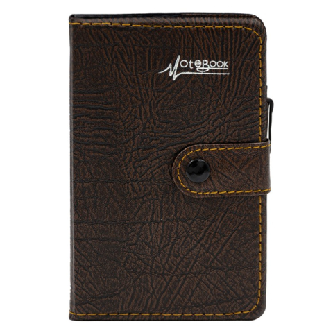 Birotică și Papetărie - Agenda A6 nedatata CNX Lizy 4406 / 7260, 90 pagini, coperta imitatie piele maro, cu capsa