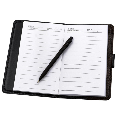 Agenda A6 nedatata CNX Lizy 4406 / 7260, 90 pagini, coperta imitatie piele maro, cu capsa [2]