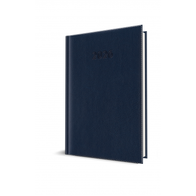 Birotică și Papetărie - Agenda datata Ro A5 352 pagini coperta din piele sintetica Corinaldo Deluxe Culoarea Albastru  Herlitz 2026