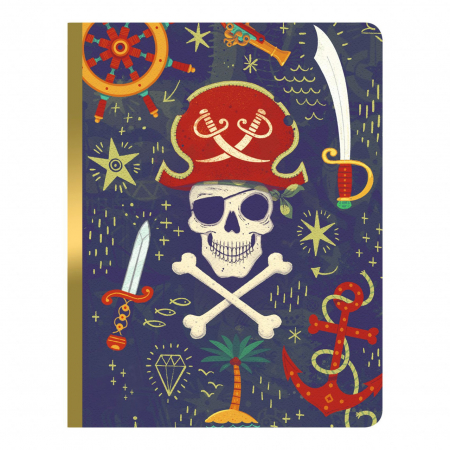 Birotică și Papetărie - Agenda Steve, 48 pagini liniate, caiet de notite cu ilustratii pirati, 120 g/m², varsta 6 - 9 ani, Baiat
