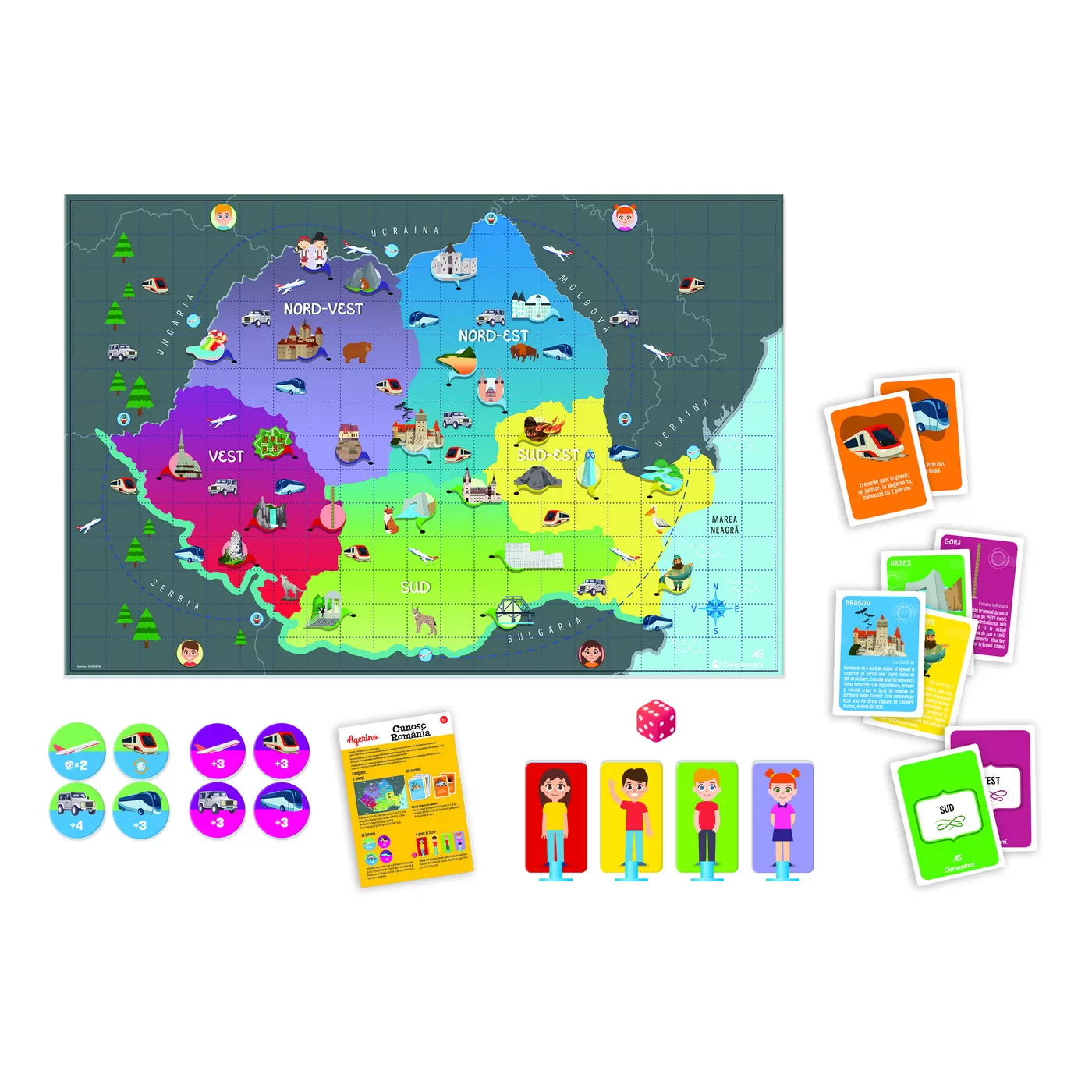 Cunosc Romania, Joc educativ Agerino, Clementoni, varsta de la 6 ani la 9 ani [1]