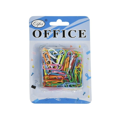 Articole pentru birou - Agrafe birou Office Cover P-5014, metalice, 28mm, diverse culori, blister 100 buc