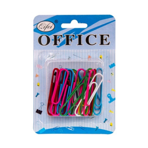 Articole pentru birou - Agrafe birou Office Cover P-5016, metalice, 50mm, diverse culori, blister 30 buc