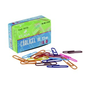 Birotică și Papetărie - Agrafe hartie 33 mm color ecada 14133 10 buc