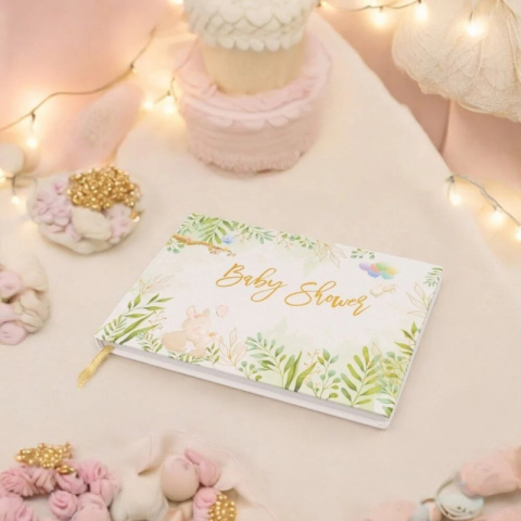 Album GUEBOOK1723, Baby Shower, model florar alb, 17x23cm, 120 pagini [1]