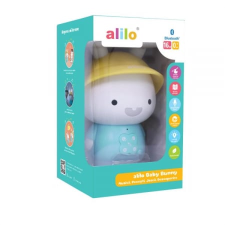Jucării și Jocuri pentru copii - Alilo Baby Bunny - Iepuras interactiv cu povesti si cantece, albastru, RO/EN