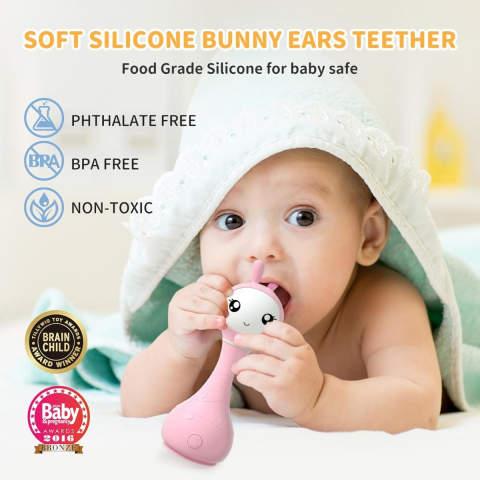 Alilo Smarty Bunny - Iepuras interactiv pentru bebelusi, roz, RO/EN varsta 0-6 luni ,1-2 ani ,2-3 ani ,3-5 ani ,, Unisex [2]
