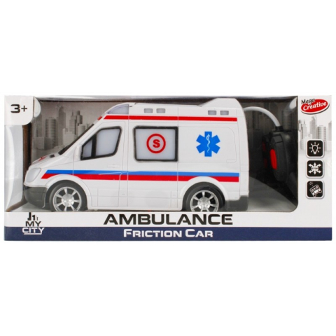 Jucării și Jocuri pentru copii - Ambulanta cu telecomanda MegaCreative 459668, 28cm, necesita baterii 6xAA, plastic, multicolor, 3+ ani