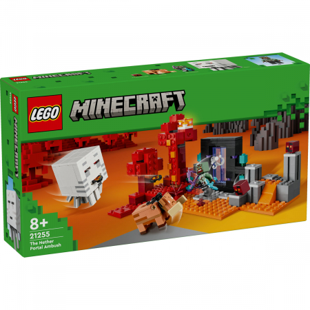 LEGO Minecraft - Amuscada in portalul Nether, varsta de la 8 ani la 13 ani