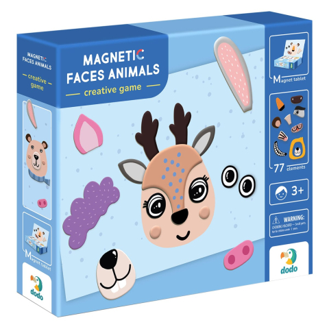Jucării și Jocuri pentru copii - Animalute amuzante, set magnetic 77 de piese, varsta 3-7 ani
